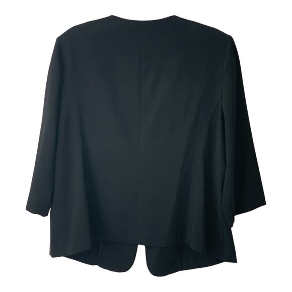 Women's Black 3/4 Sleeve Waist Length Business Jacket - Blazer - Size 18 - Picture 2 of 2